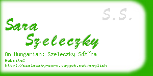 sara szeleczky business card